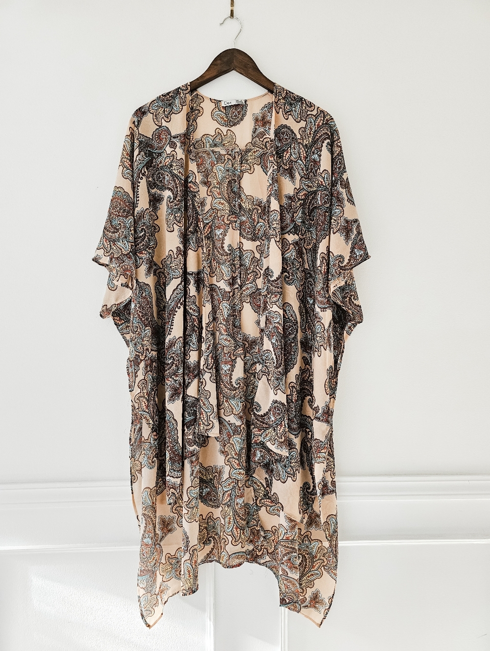 Paisley-Print Chiffon Kimono